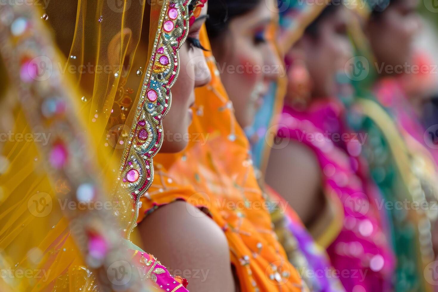 A group of women in colorful saris photo