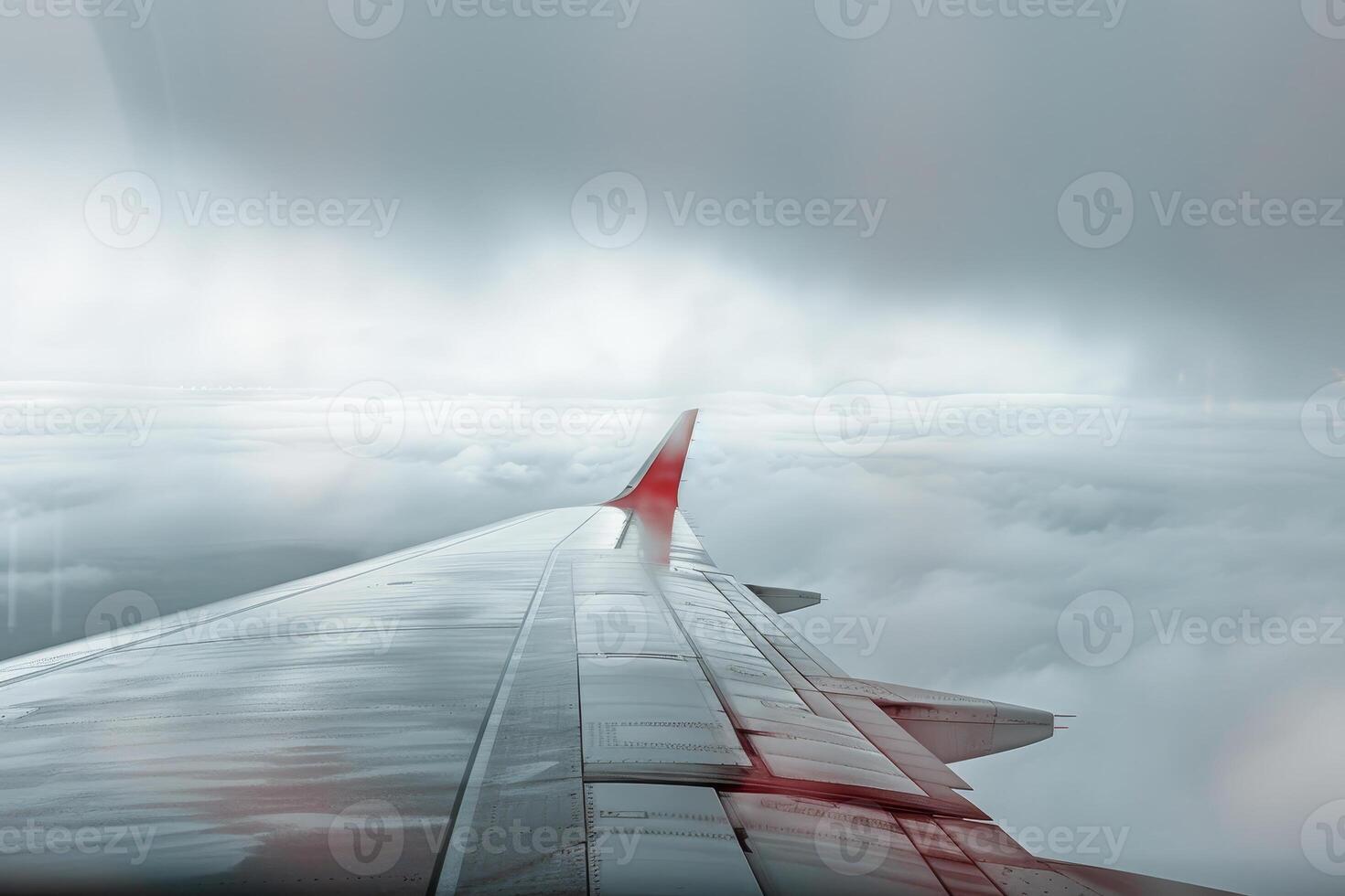 A view of the wing of an airplane photo