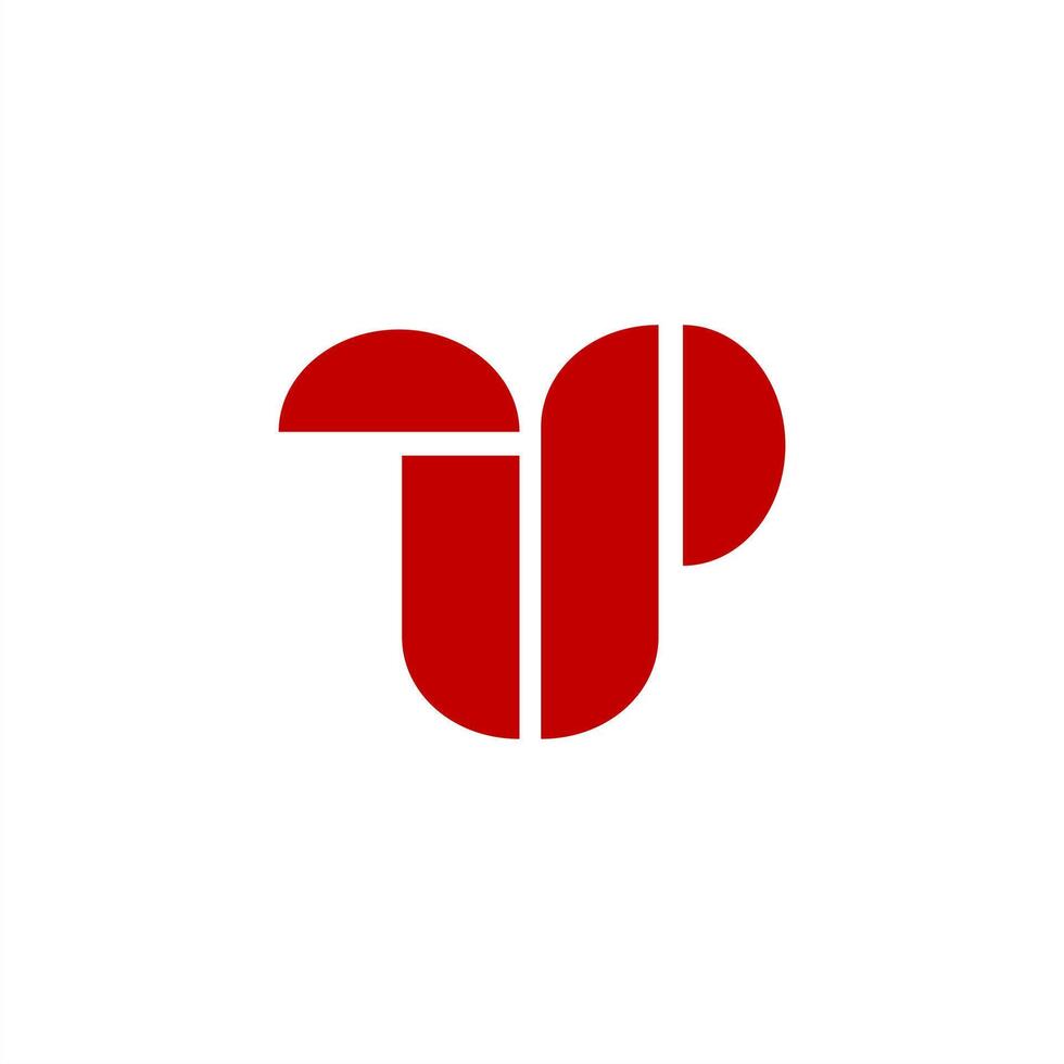 JP red logo bold icon vector