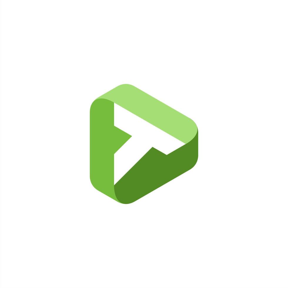 T logo letter triangle abstract geometries editable vector