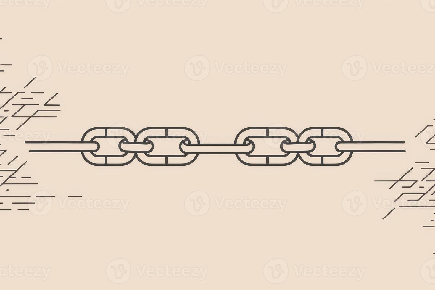 The artwork features a series of interconnected chain links arranged in a clean and minimalistic style, highlighting themes of strength and unity against a soft backdrop photo