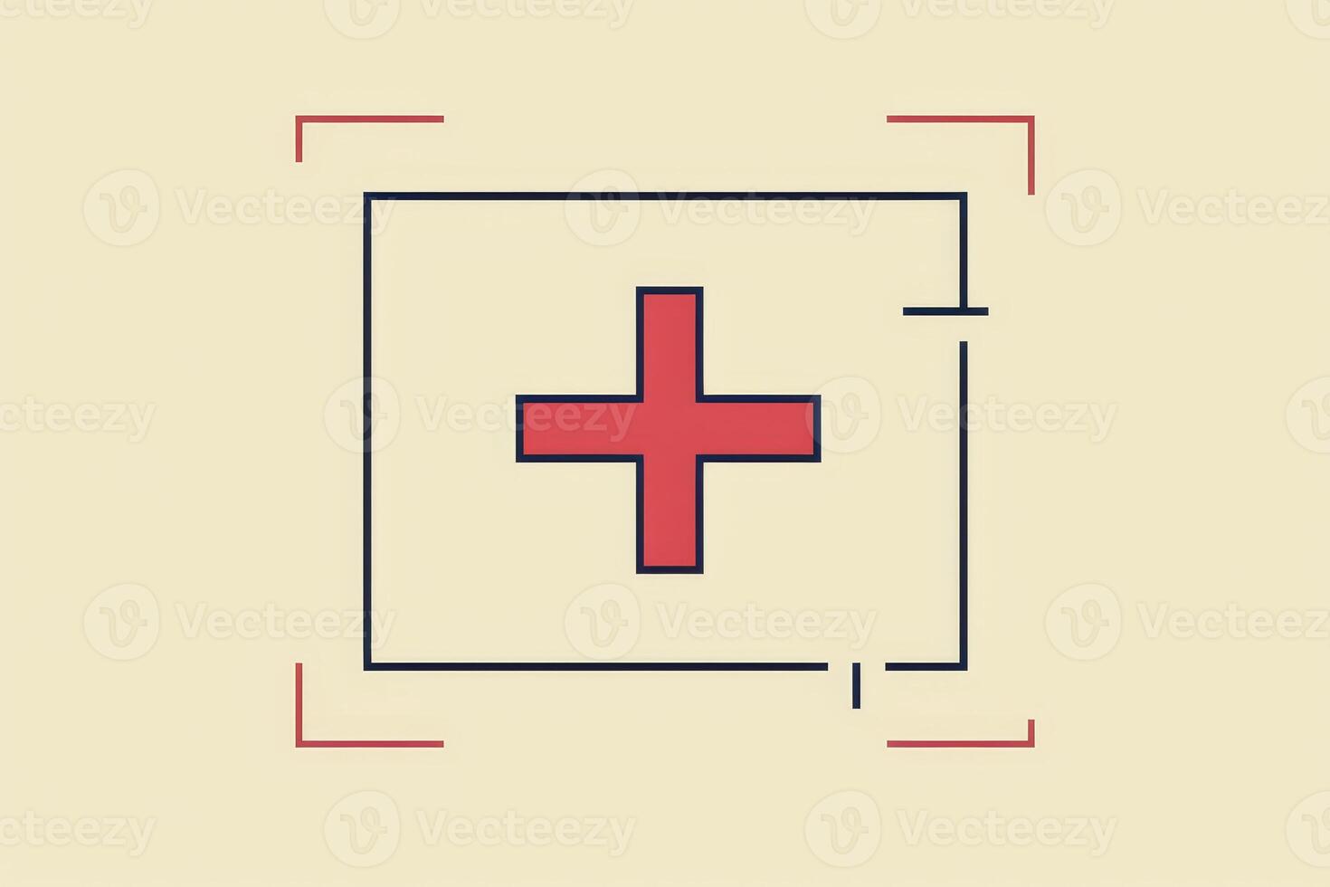 A bright representation of a medical symbol featuring a central plus sign surrounded by geometric lines, conveying themes of health and wellness in a minimalist design photo