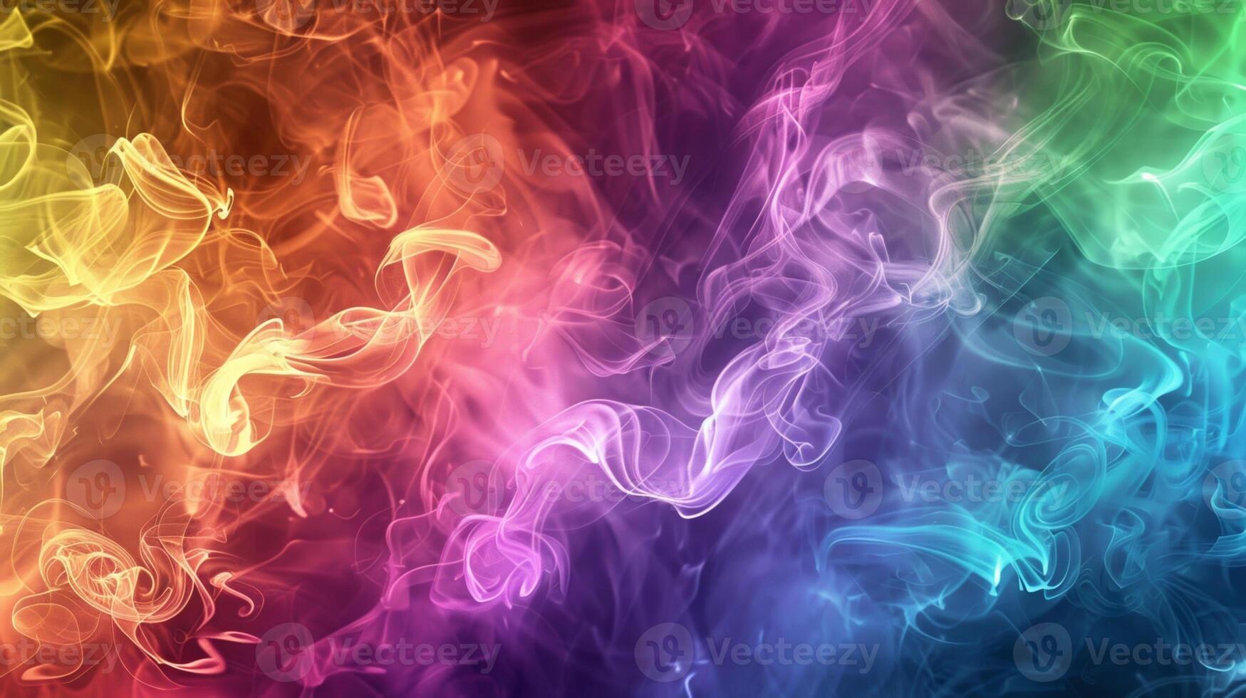 Colorful smoke on a black background photo