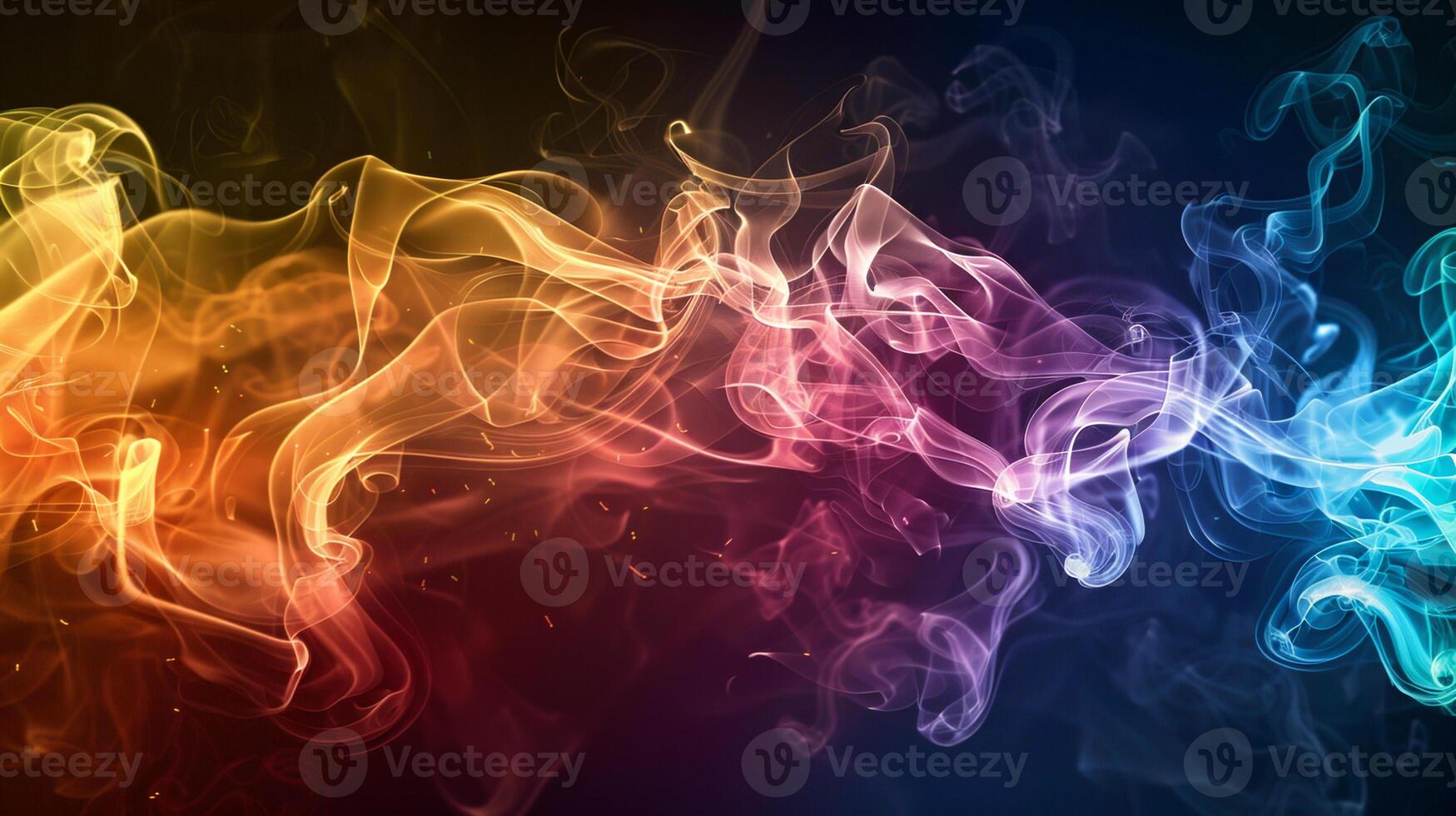 A colorful flame with a blue and orange stripe photo
