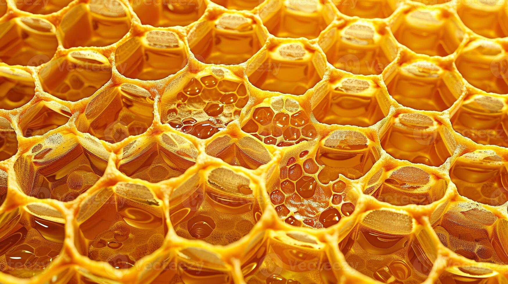 A close up of honeycomb with honey dripping from it photo