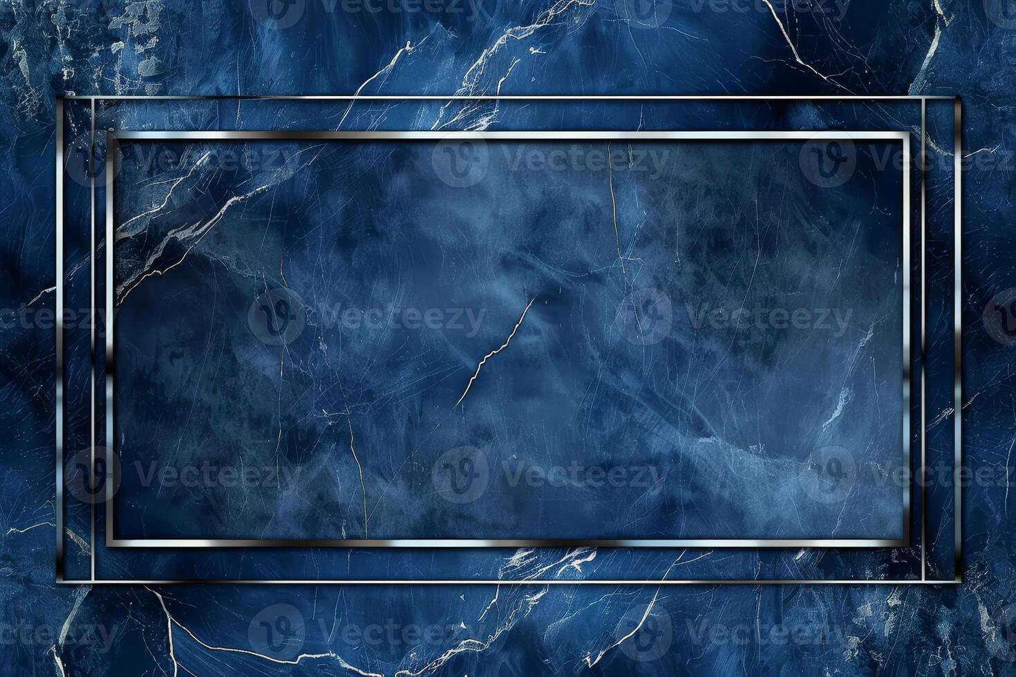 A striking blue marble texture features delicate white veining, surrounded by a sleek gold rectangular frame, perfect for invitations or graphic design photo