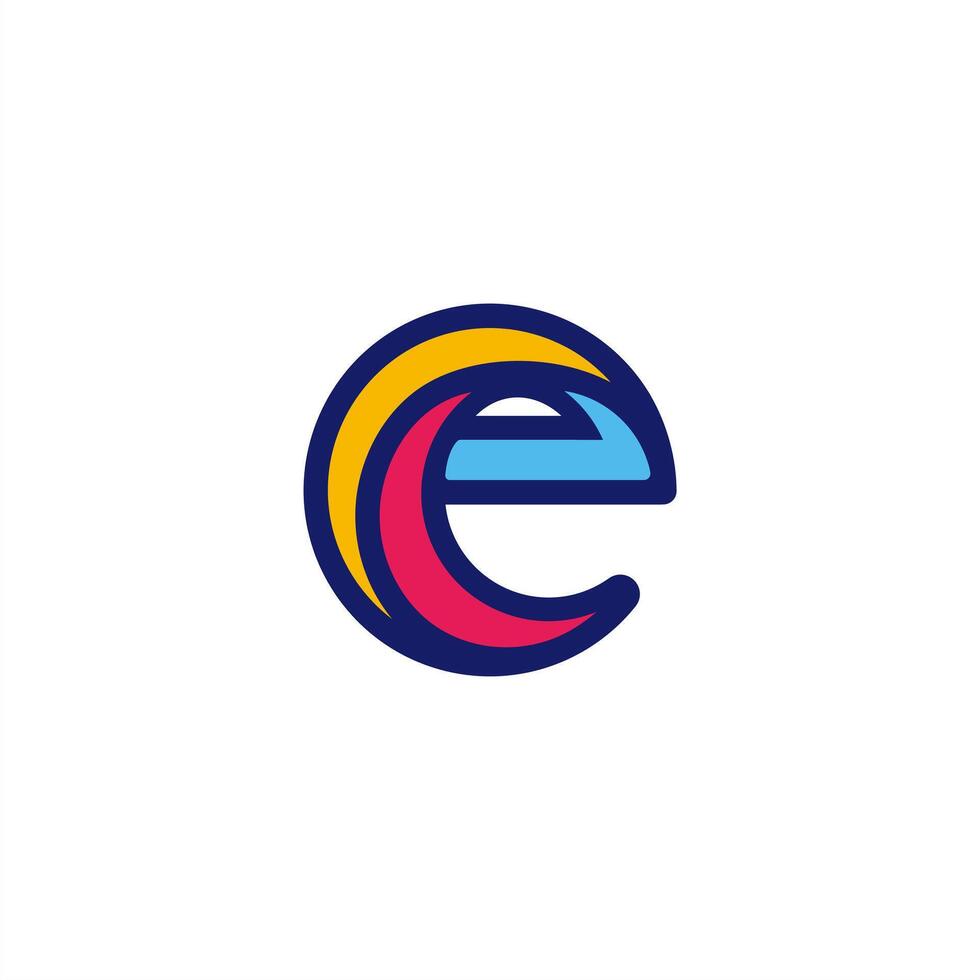 letter e logo color pop vector