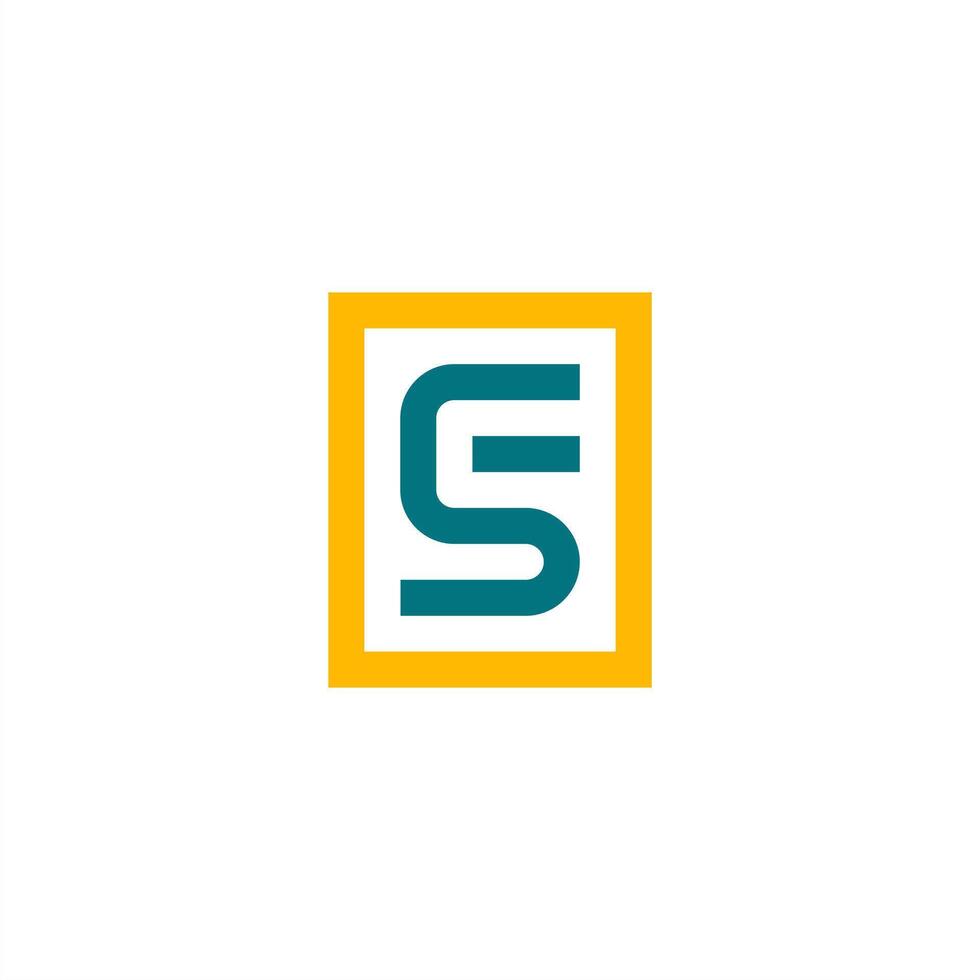 ES logo letter square editable vector