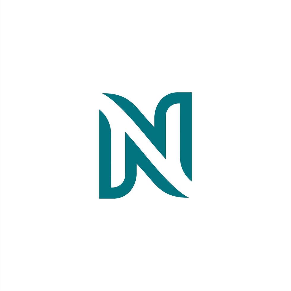 N logo letter space negative mark line shape soft vector