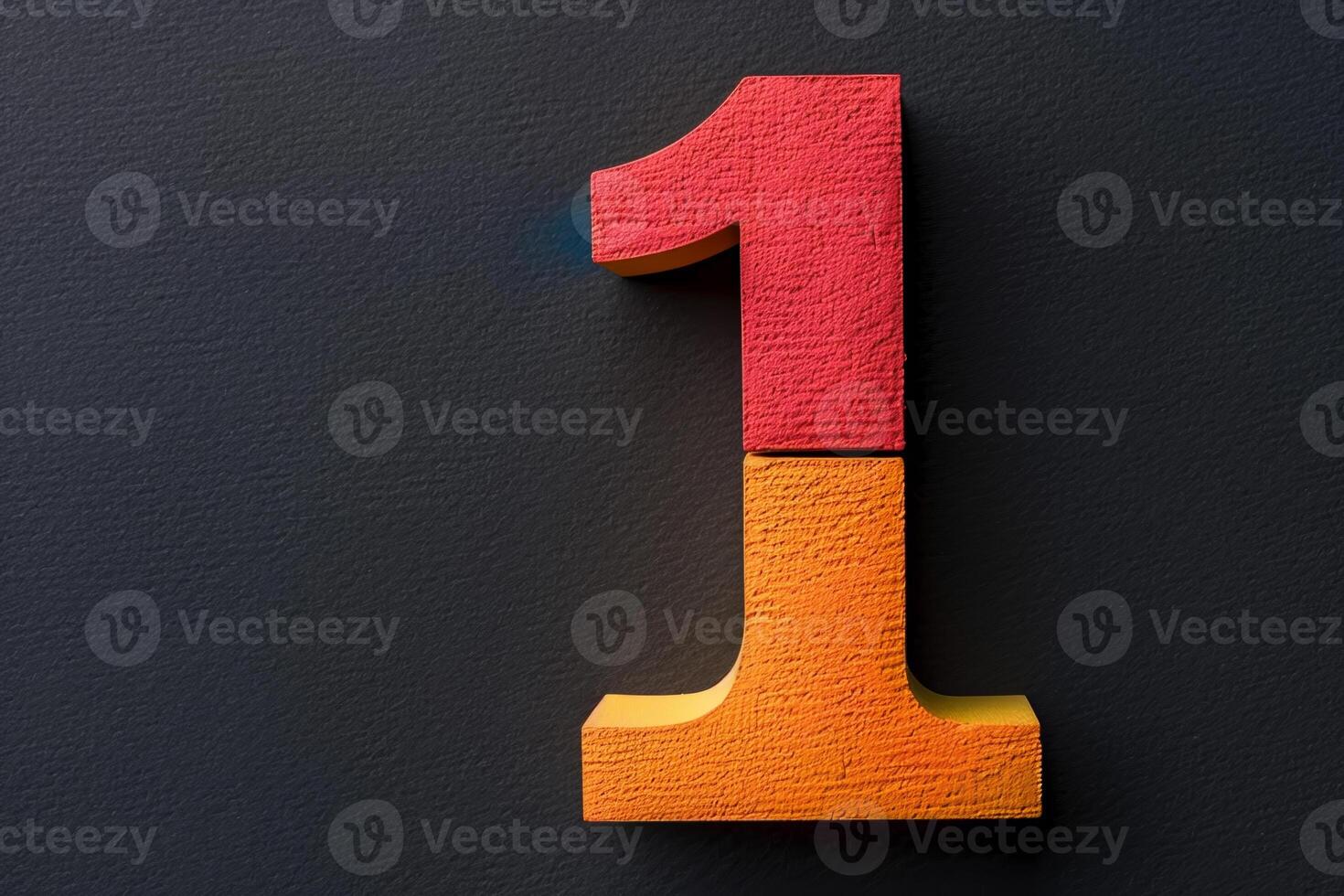 A number 1 made out of blocks of different colors photo