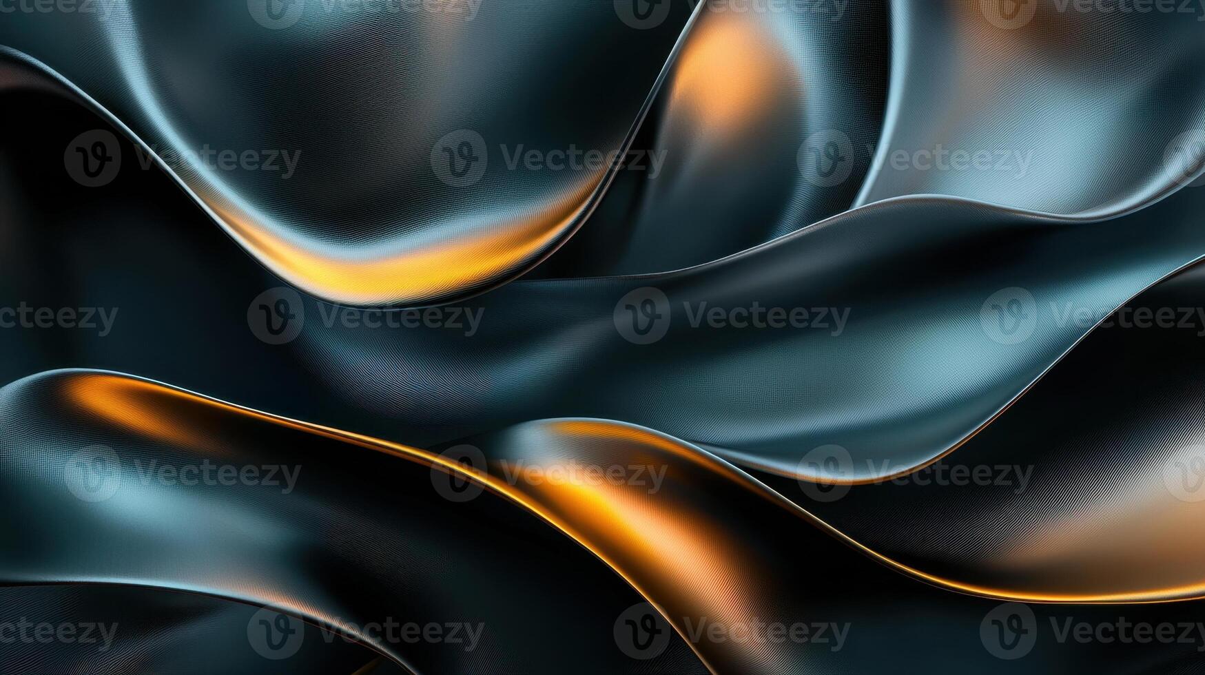Abstract background with black and gold waves photo