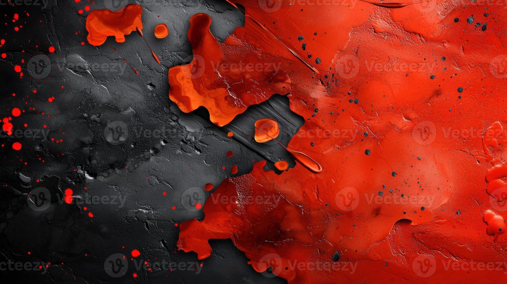 A painting of red and black paint on a black background photo
