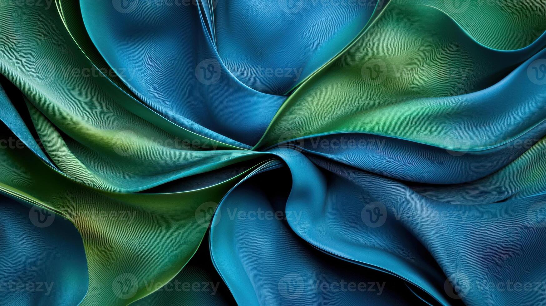 A blue and green fabric with a swirl pattern photo