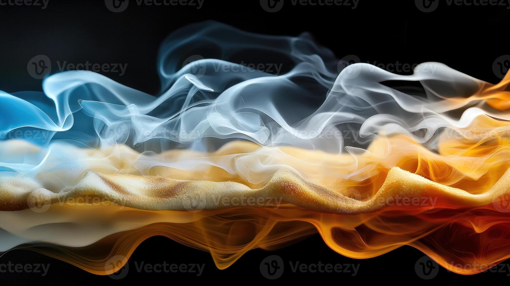 A close up of smoke and fire on a black background photo