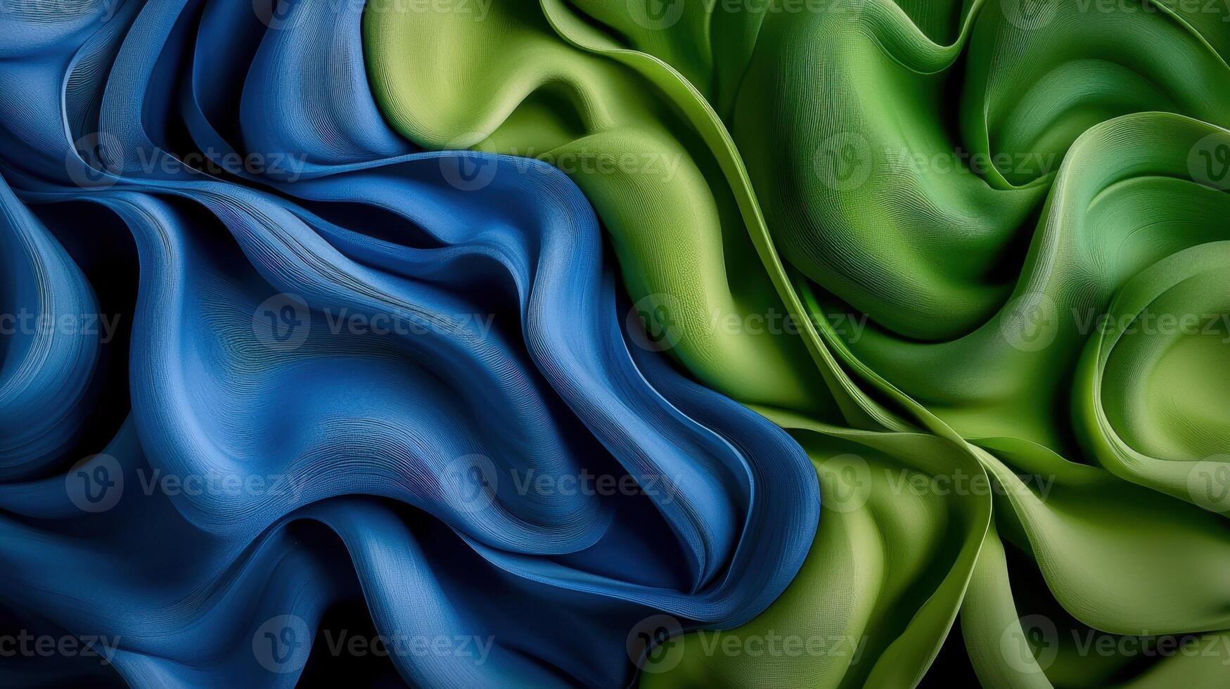 A piece of fabric with a blue and green pattern photo