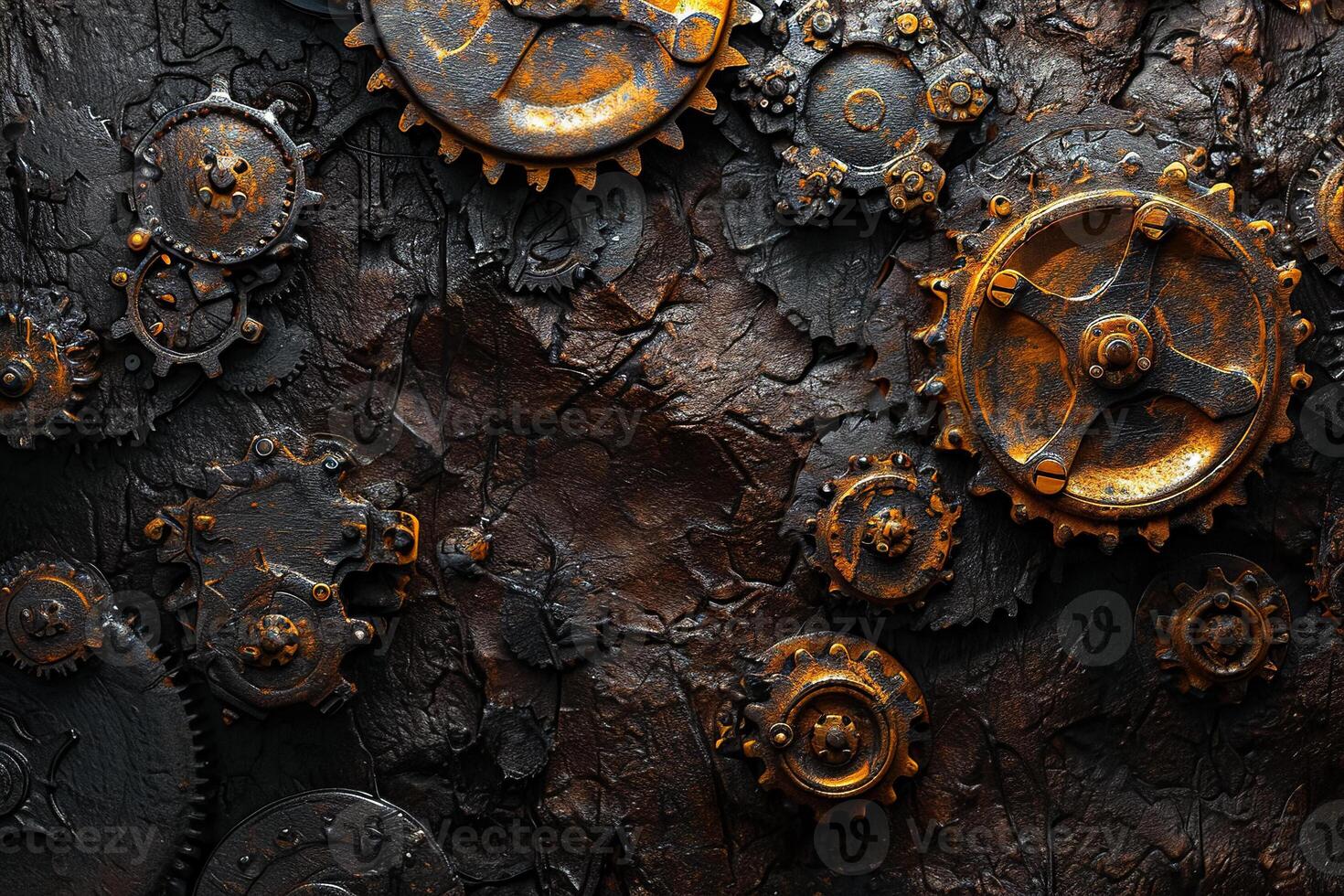 A close up of gears on a wall photo