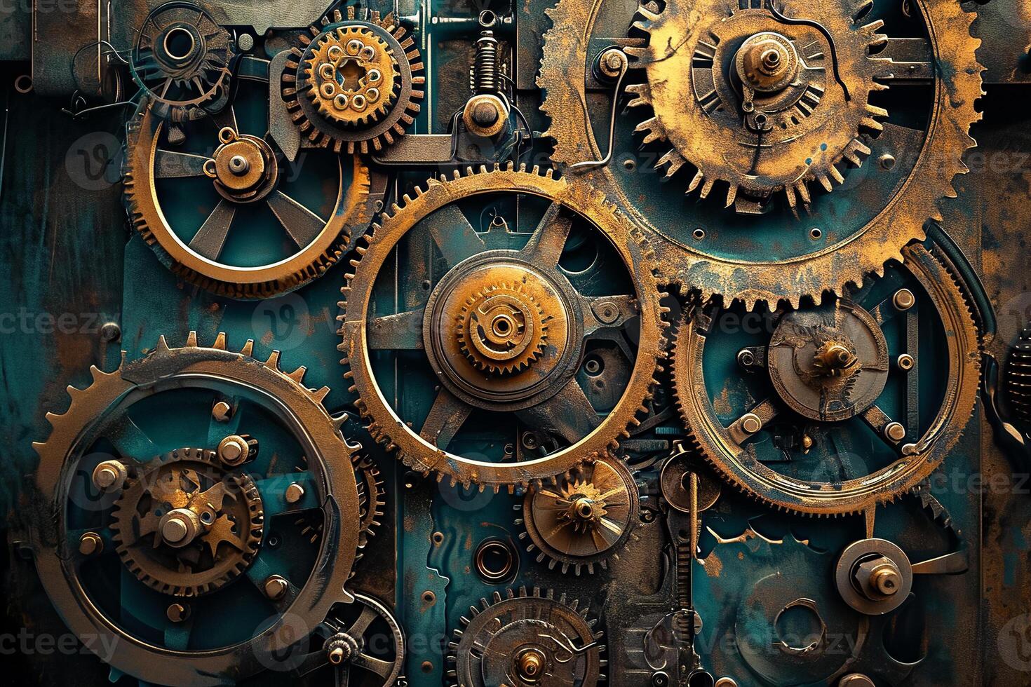 Steampunk gears background wallpaper photo