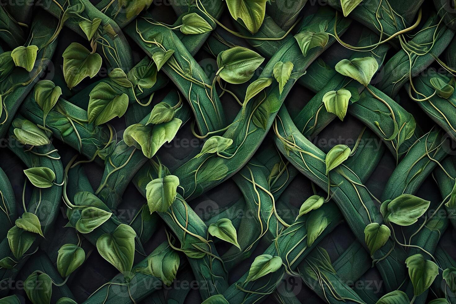 A painting of green vines and leaves photo
