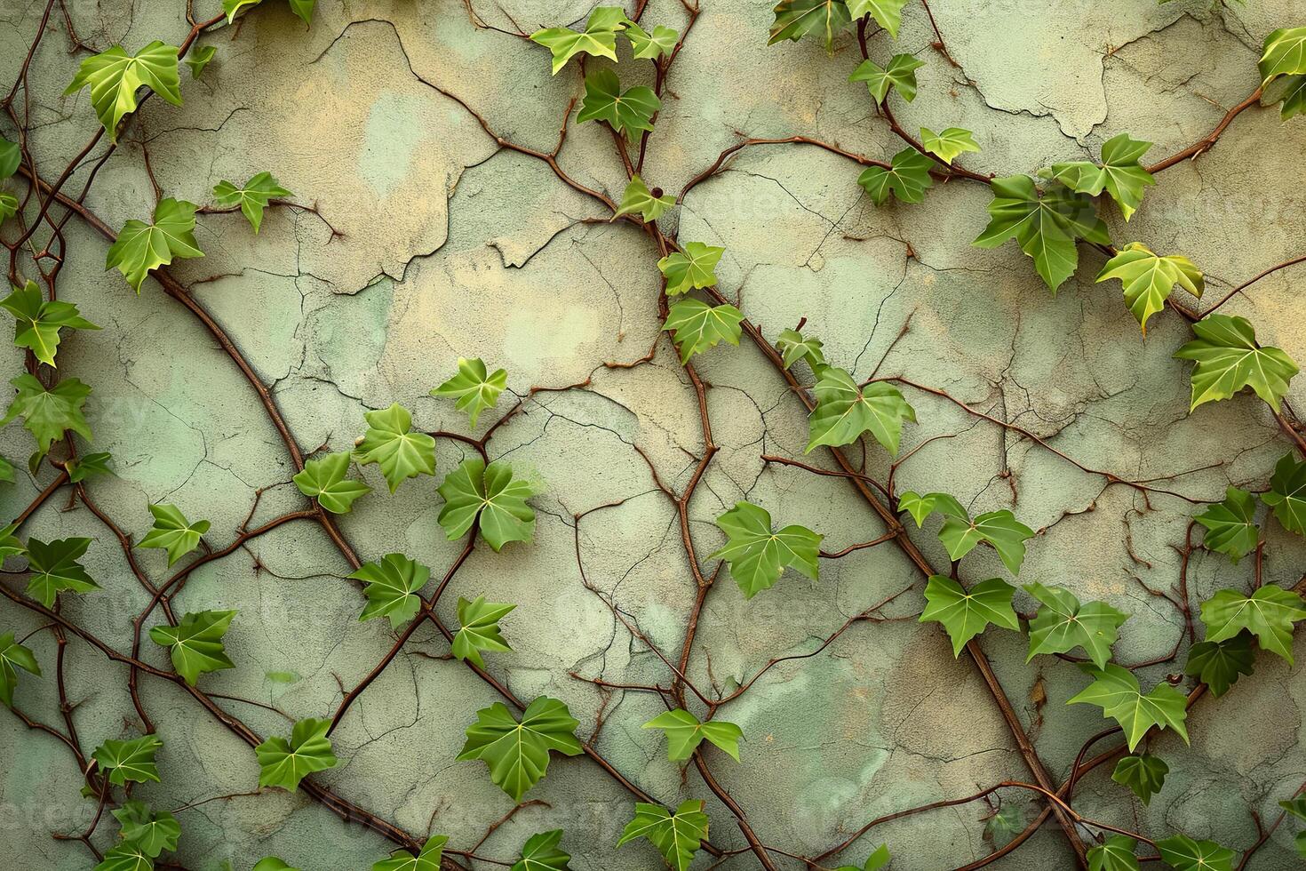 A wall with ivy growing on it photo