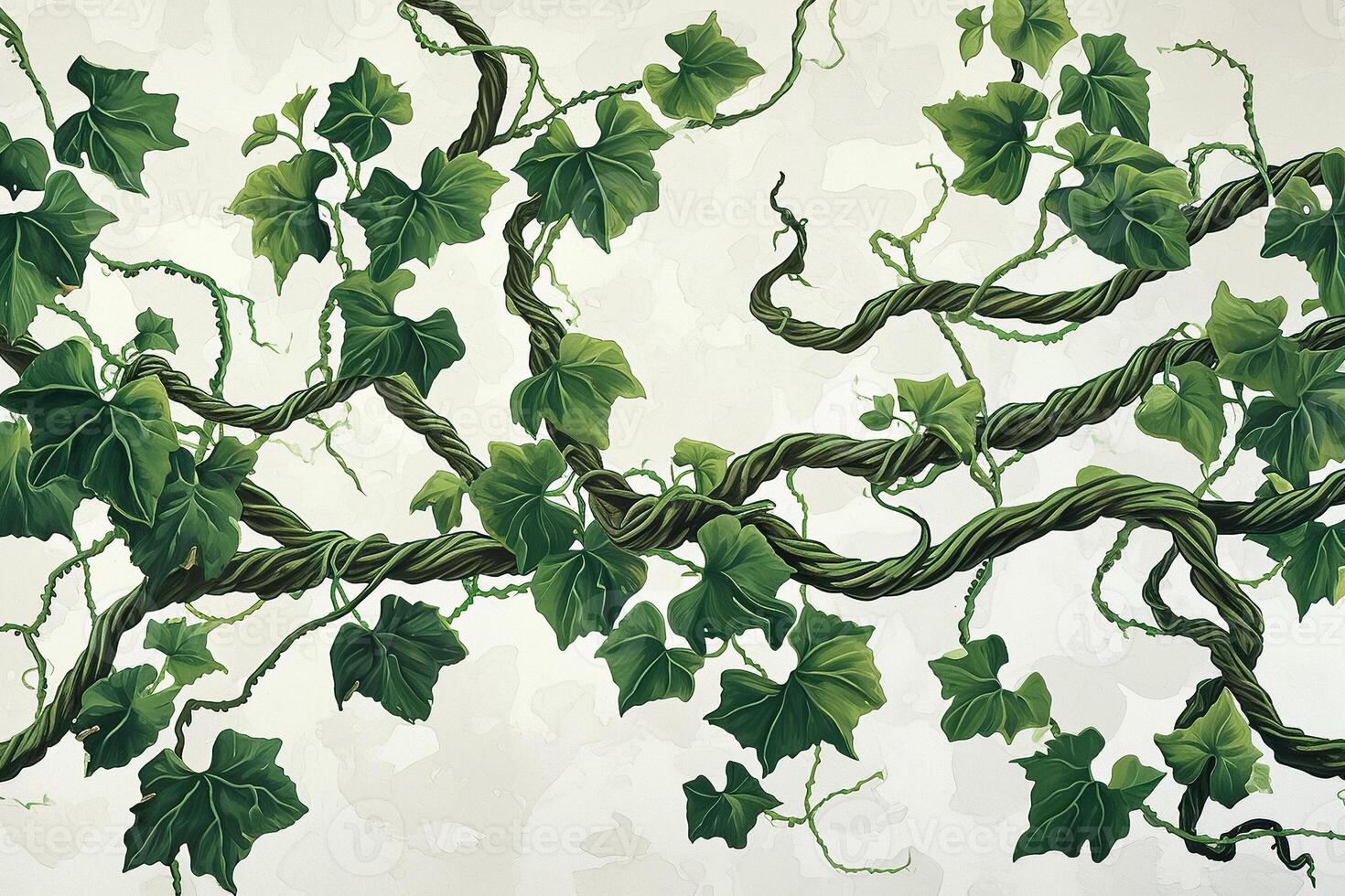 A painting of ivy vines on a wall photo
