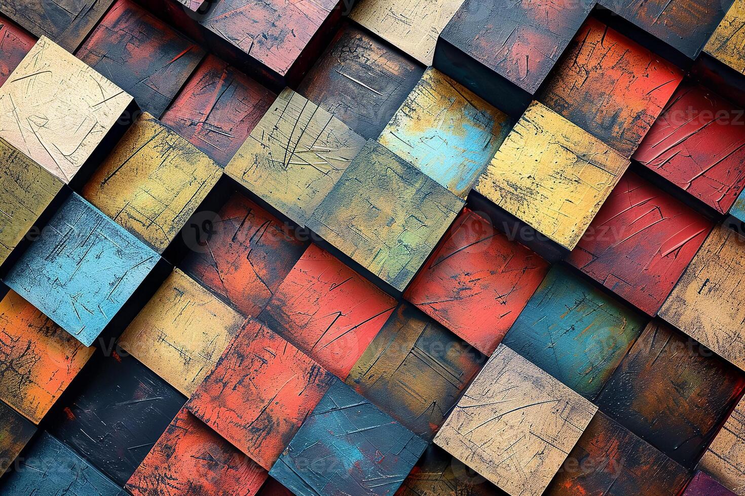 Colorful abstract background with squares and lines photo