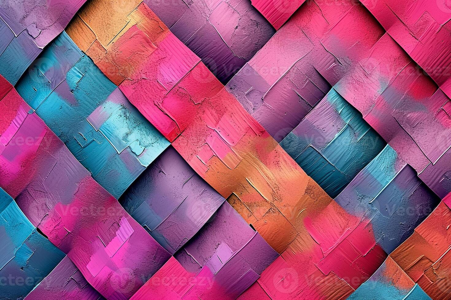 A colorful abstract painting of a wavy pattern photo