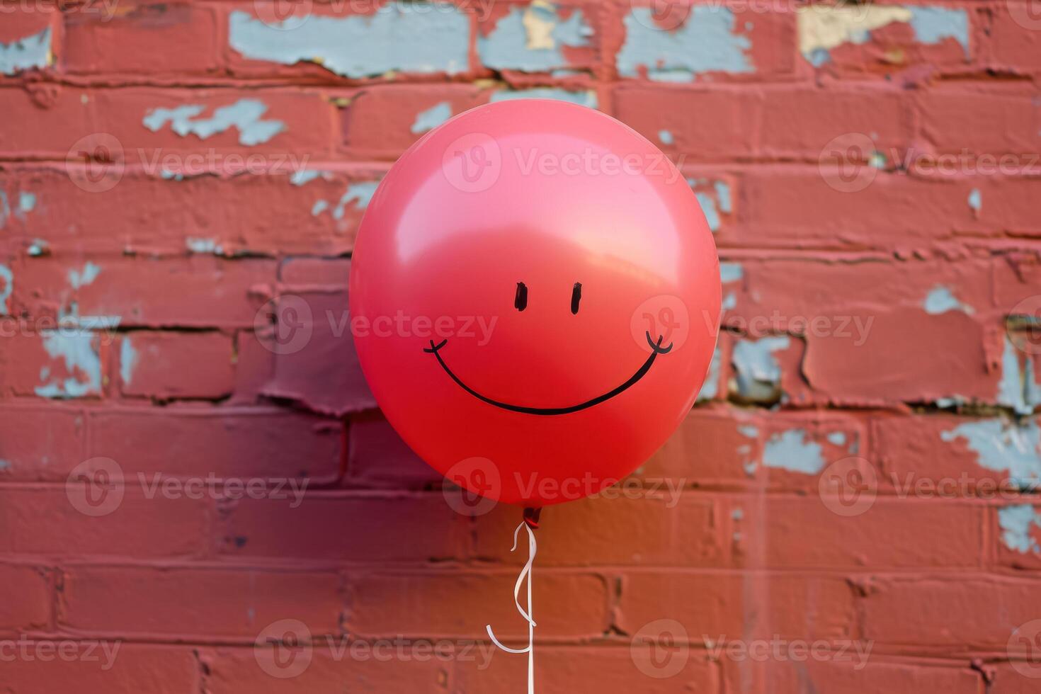 A red balloon with a smiley face on it photo