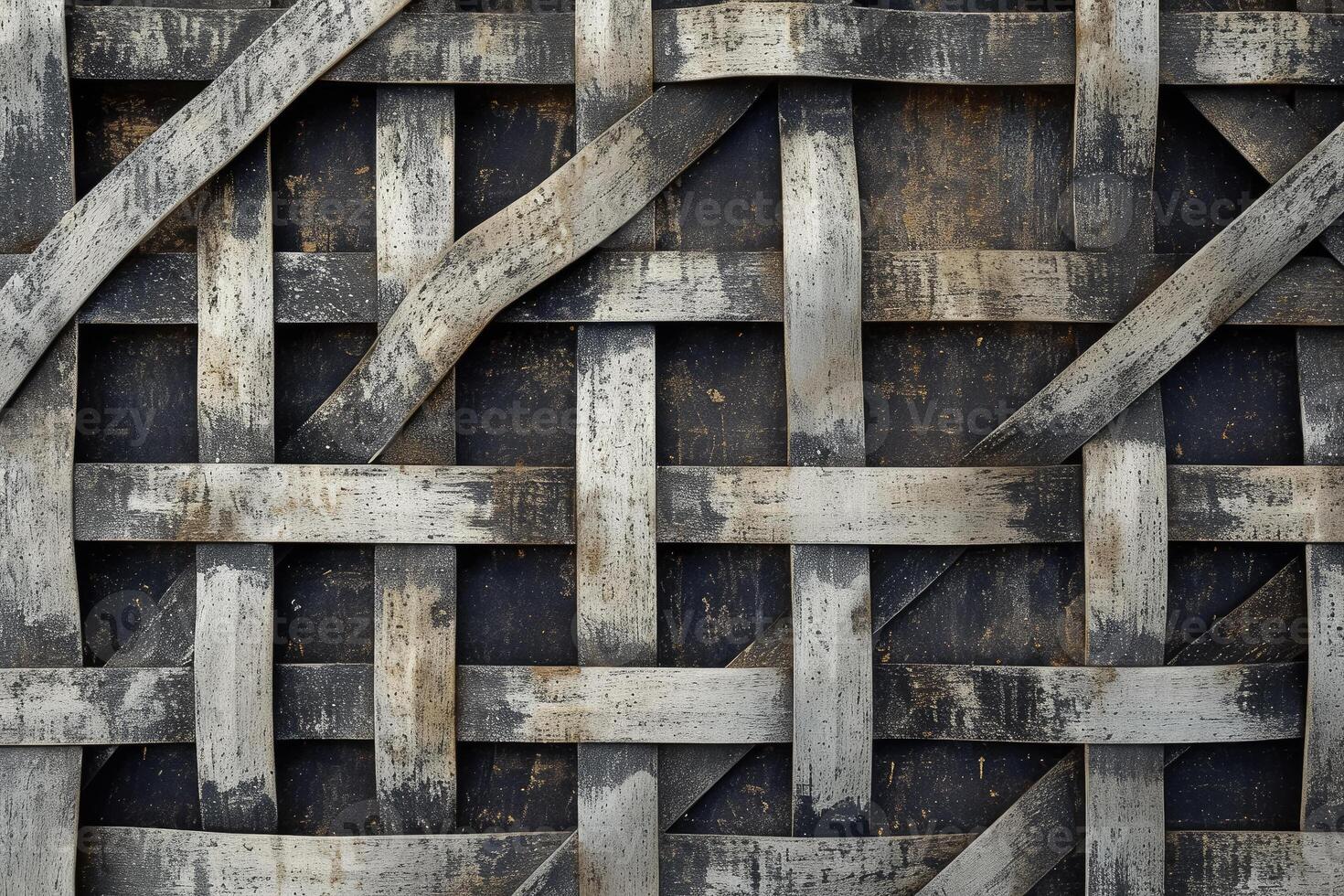 A close up of a wooden wall with a woven pattern photo