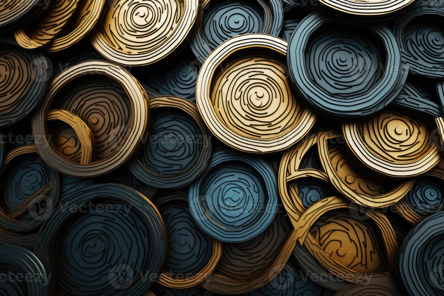 A bunch of different colored metal circles photo