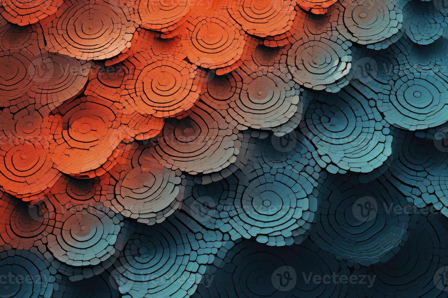 A blue and orange abstract background with circles photo