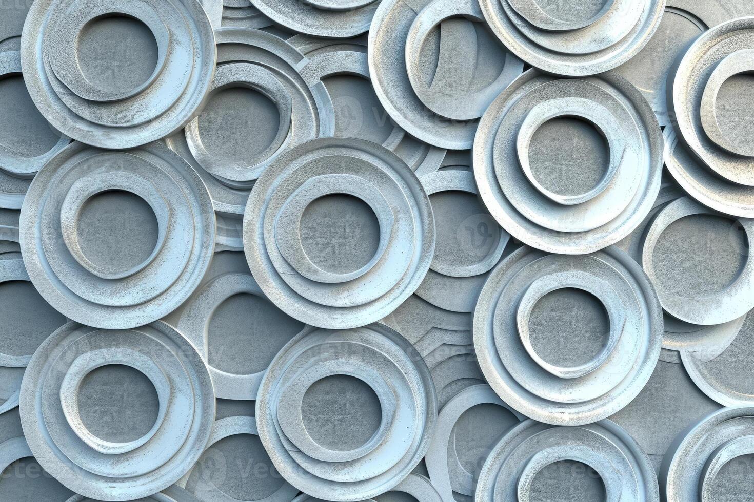A 3d rendering of a wall with many circles photo