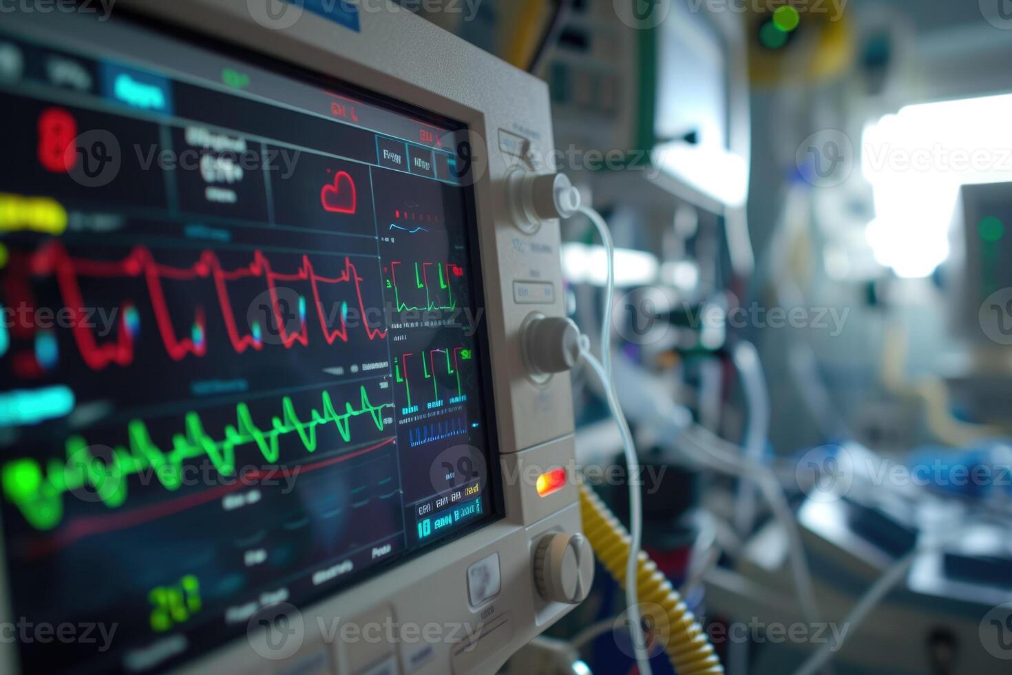 A monitor with an ecg monitor on it photo