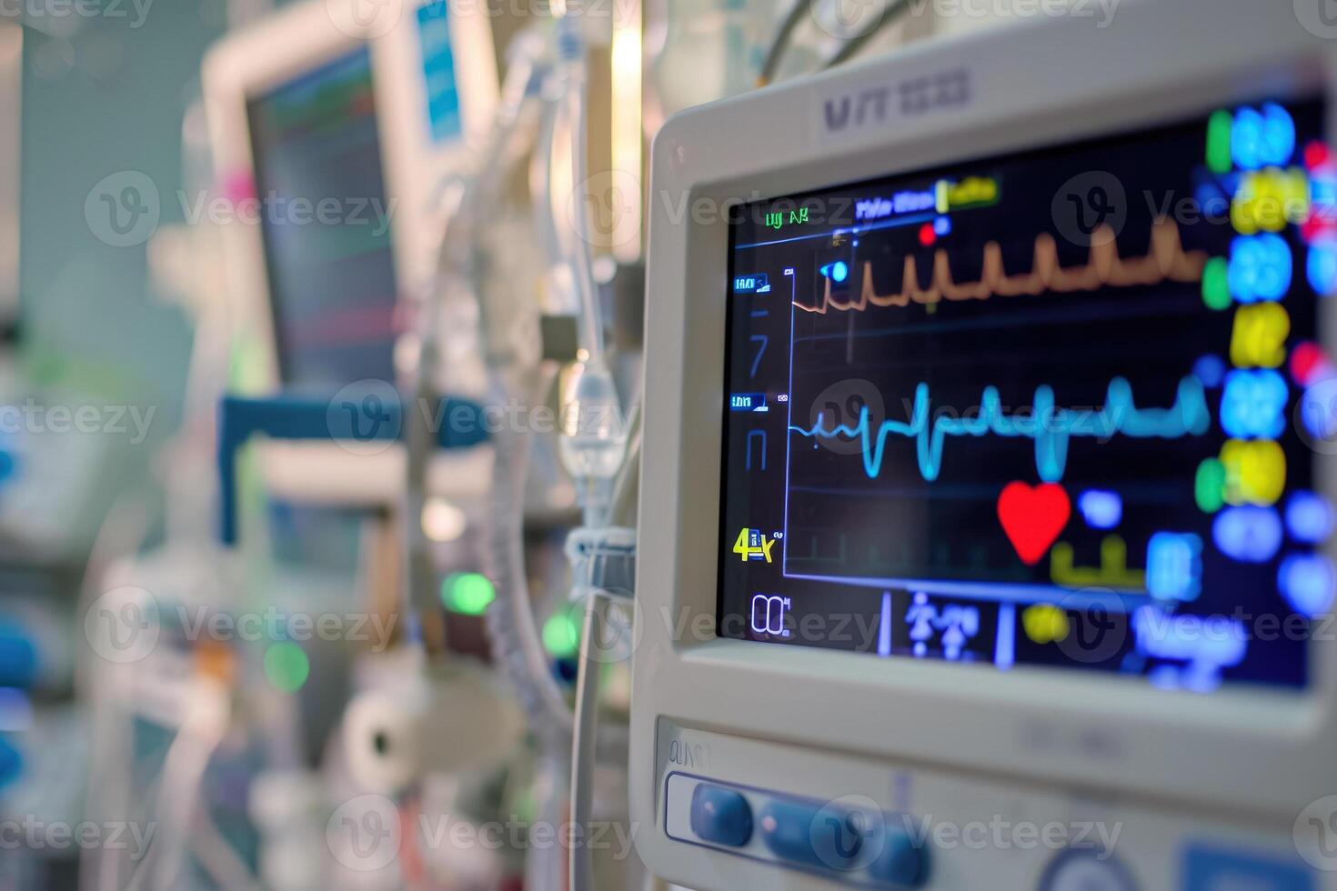 A monitor with an ecg monitor on it photo