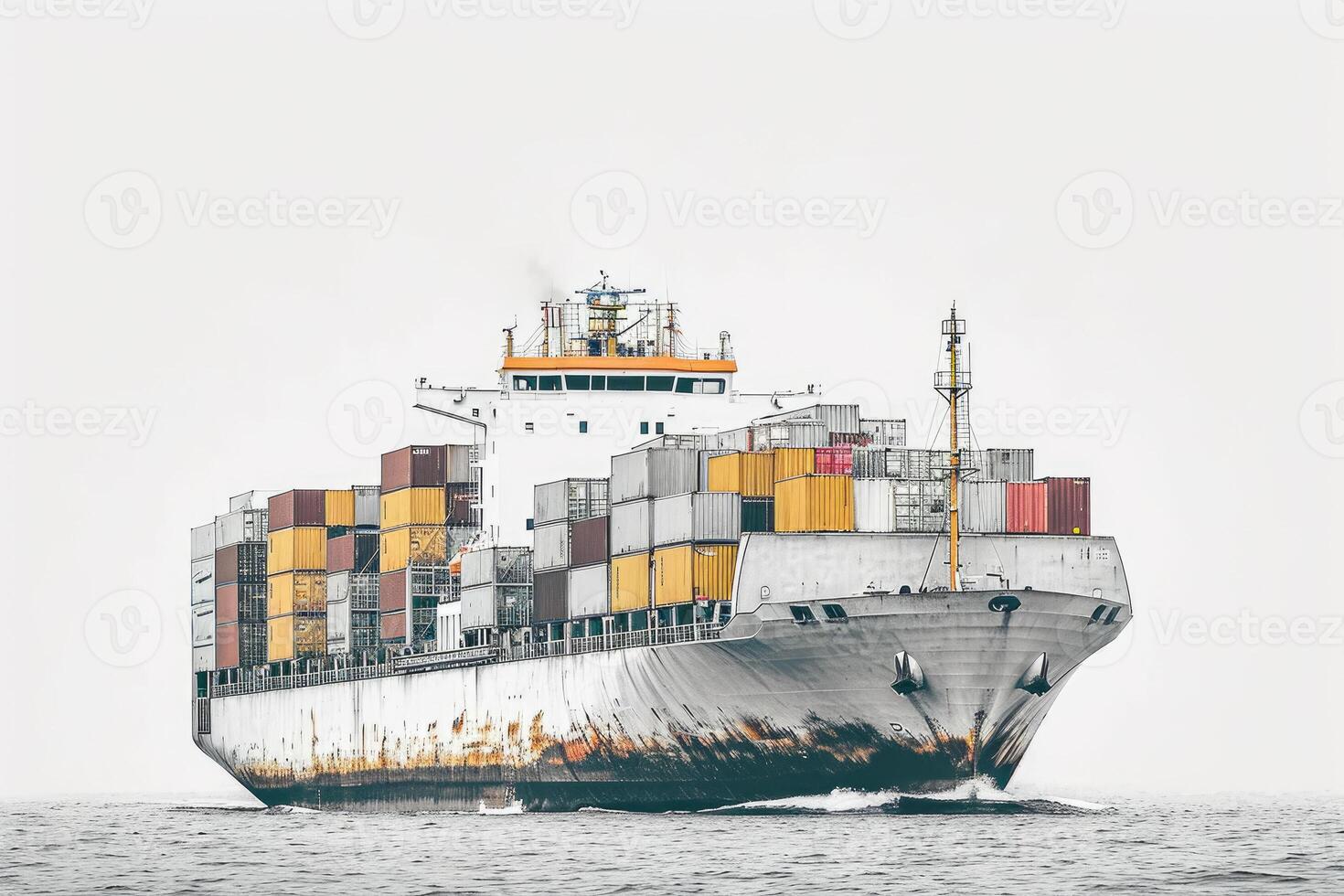 A large cargo ship with many containers on it photo