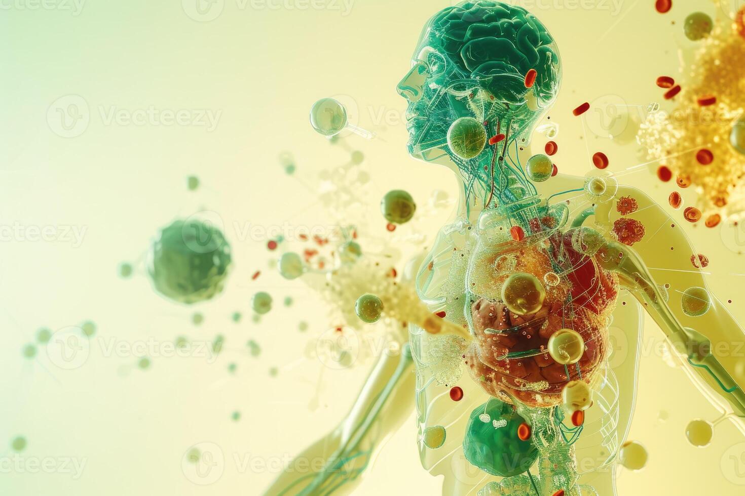A human body with many different types of cells photo