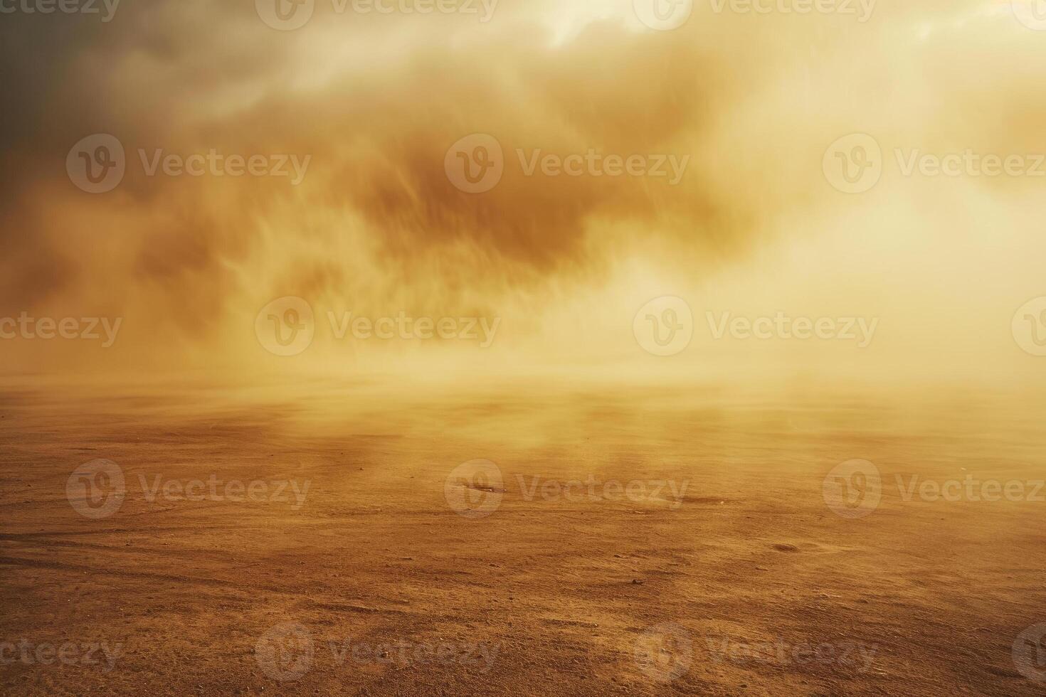 A desert with a man walking through it photo