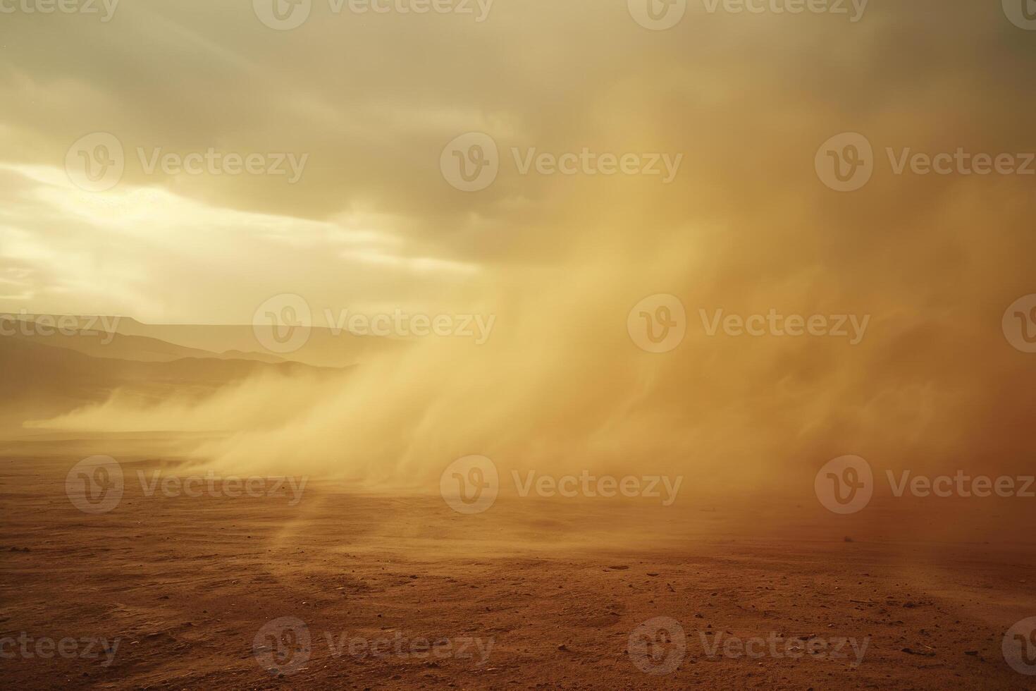 A man is standing in the desert with a large sandstorm photo