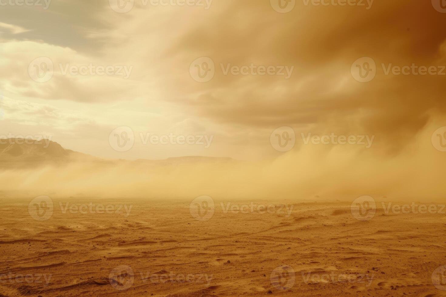 A desert with sand blowing in the wind photo