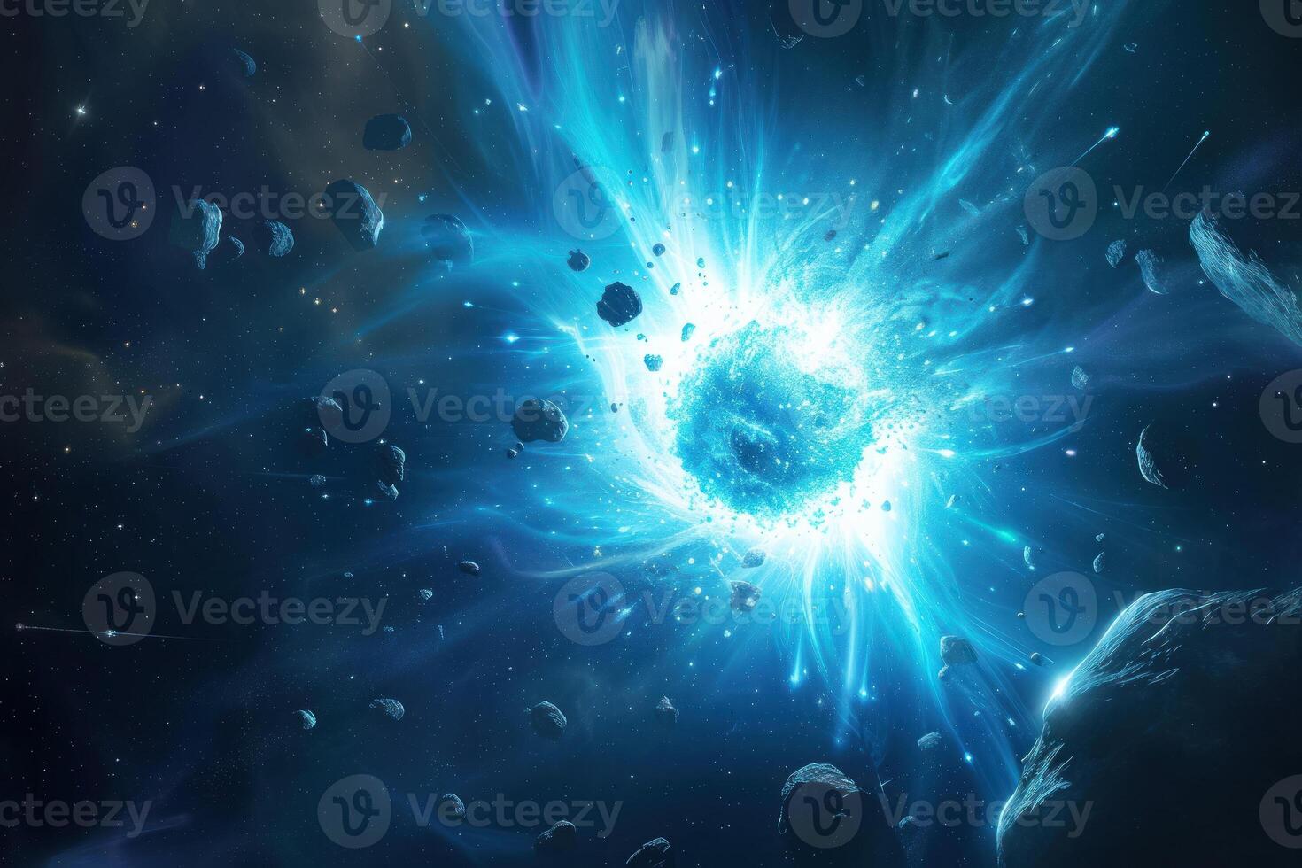 An image of a blue star in space photo