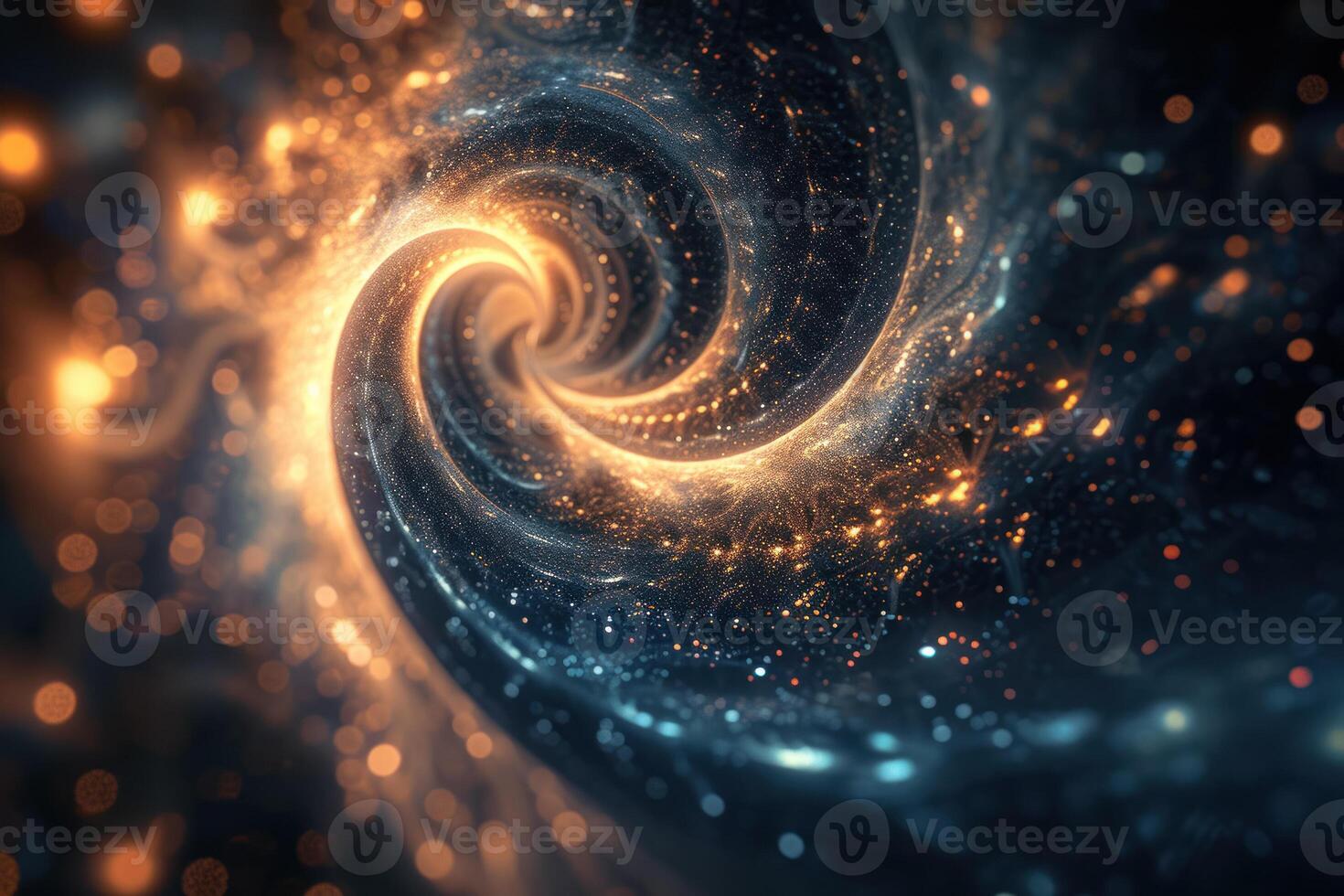 An abstract image of a spiral with a bright light photo