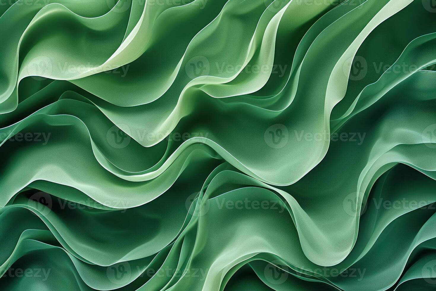 A green and white abstract background with waves photo