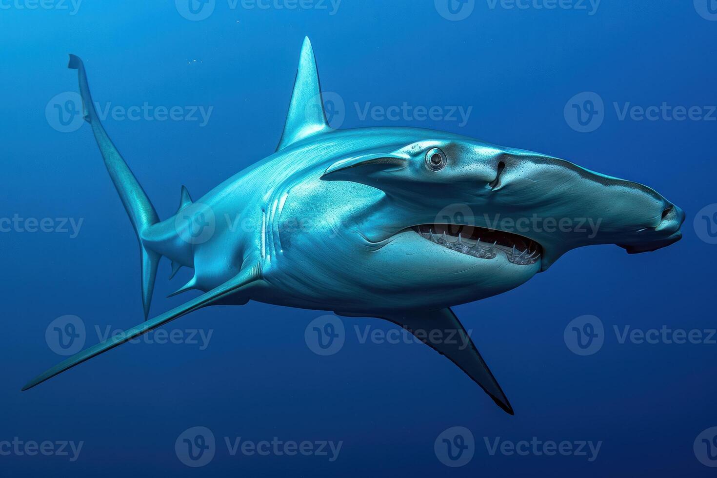 A large shark with its mouth open photo