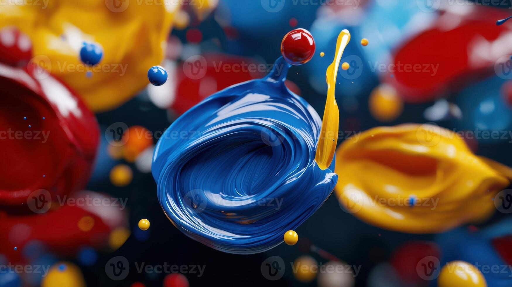 A splash of paint with a blue blob in the middle photo