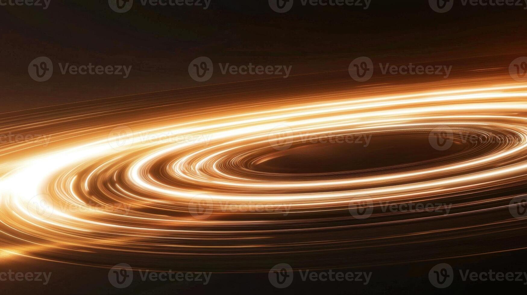 Glowing circular patterns of light swirl in a dark setting, creating a captivating and dynamic visual effect reminiscent of cosmic energy in motion photo