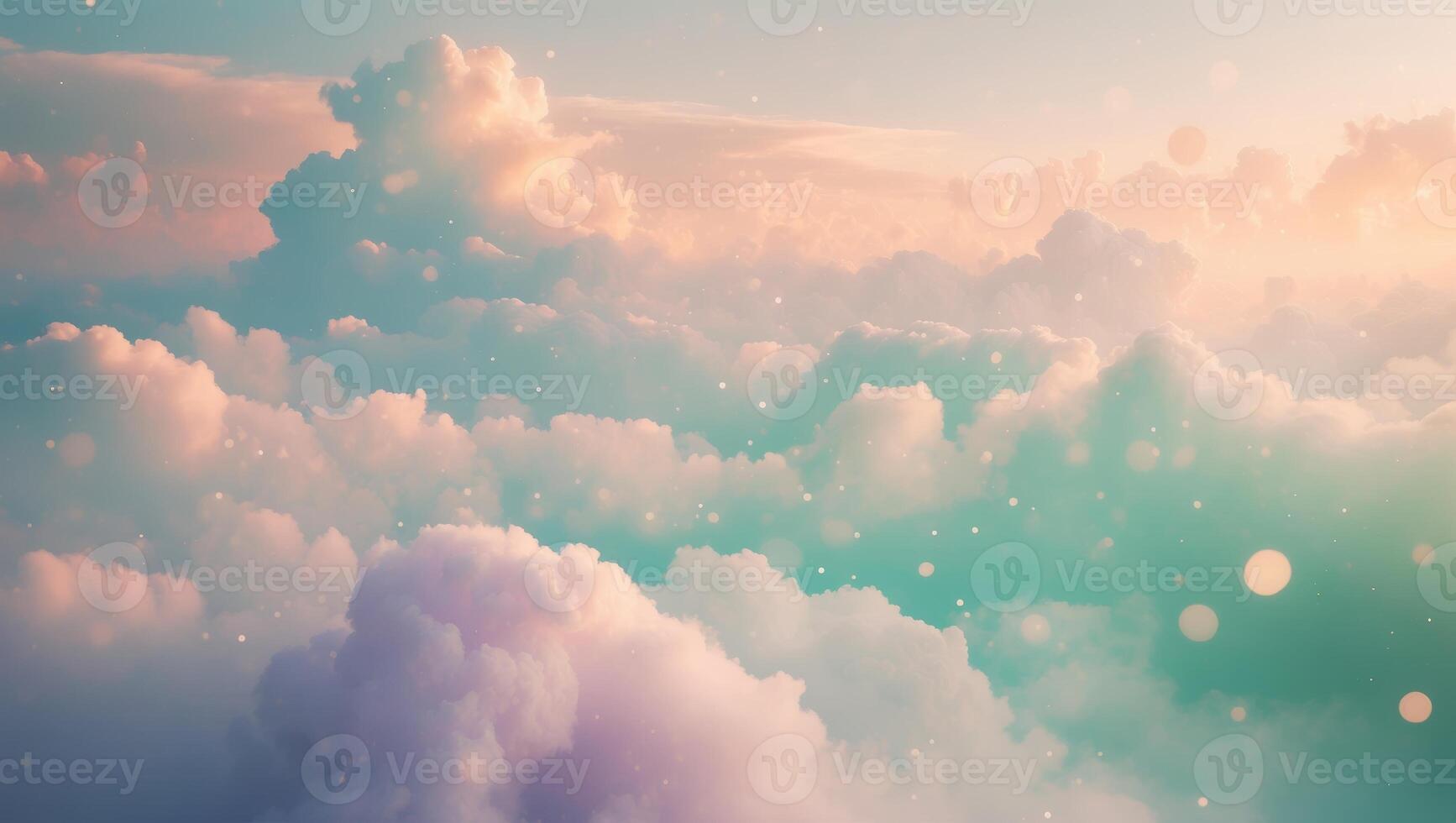 Gentle pastel clouds drift peacefully in the sky during a serene sunset photo