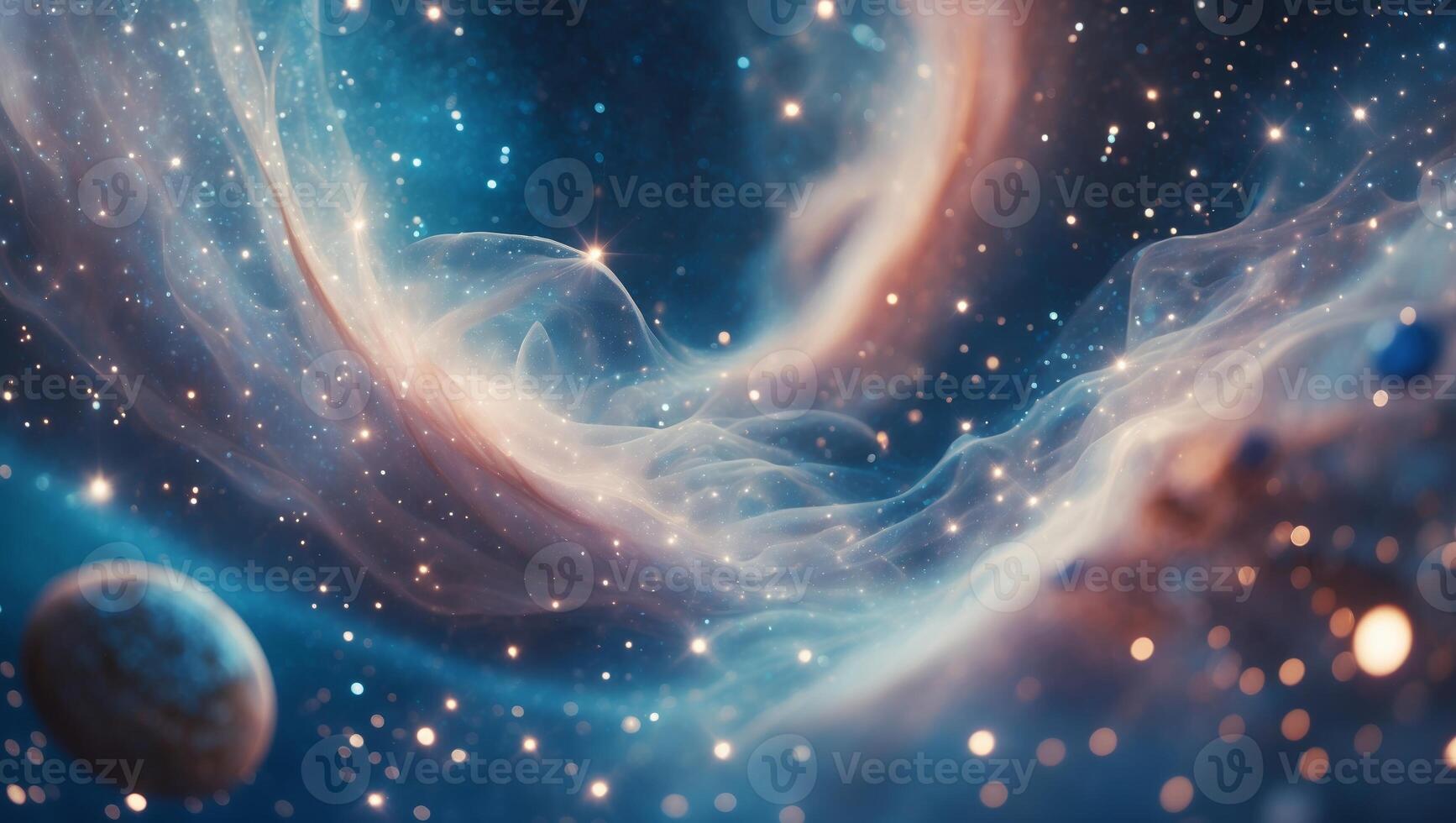 Colorful cosmic nebula with stars and celestial bodies in a vast universe at the heart of space photo