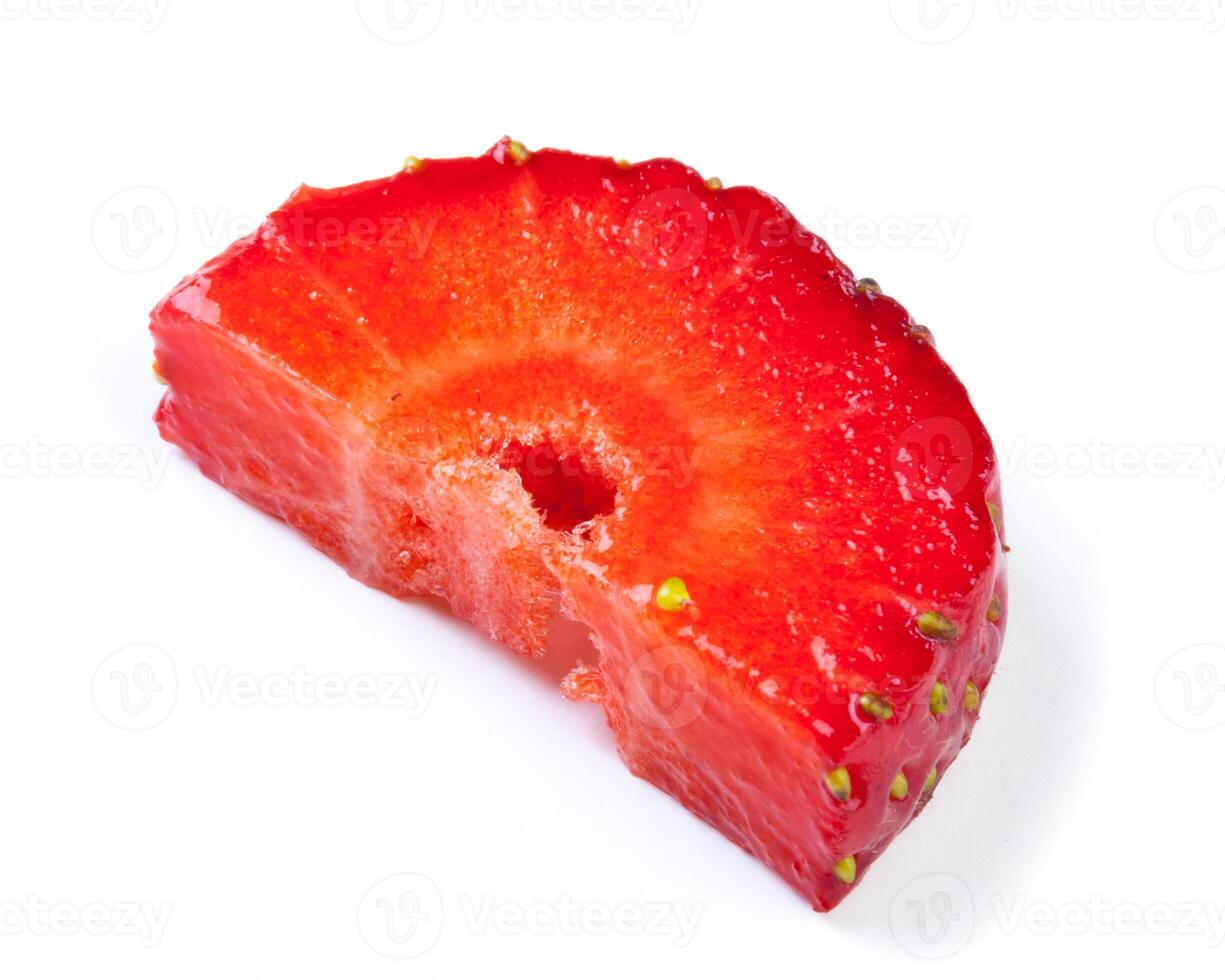 Strawberry. Piece and slice isolated photo