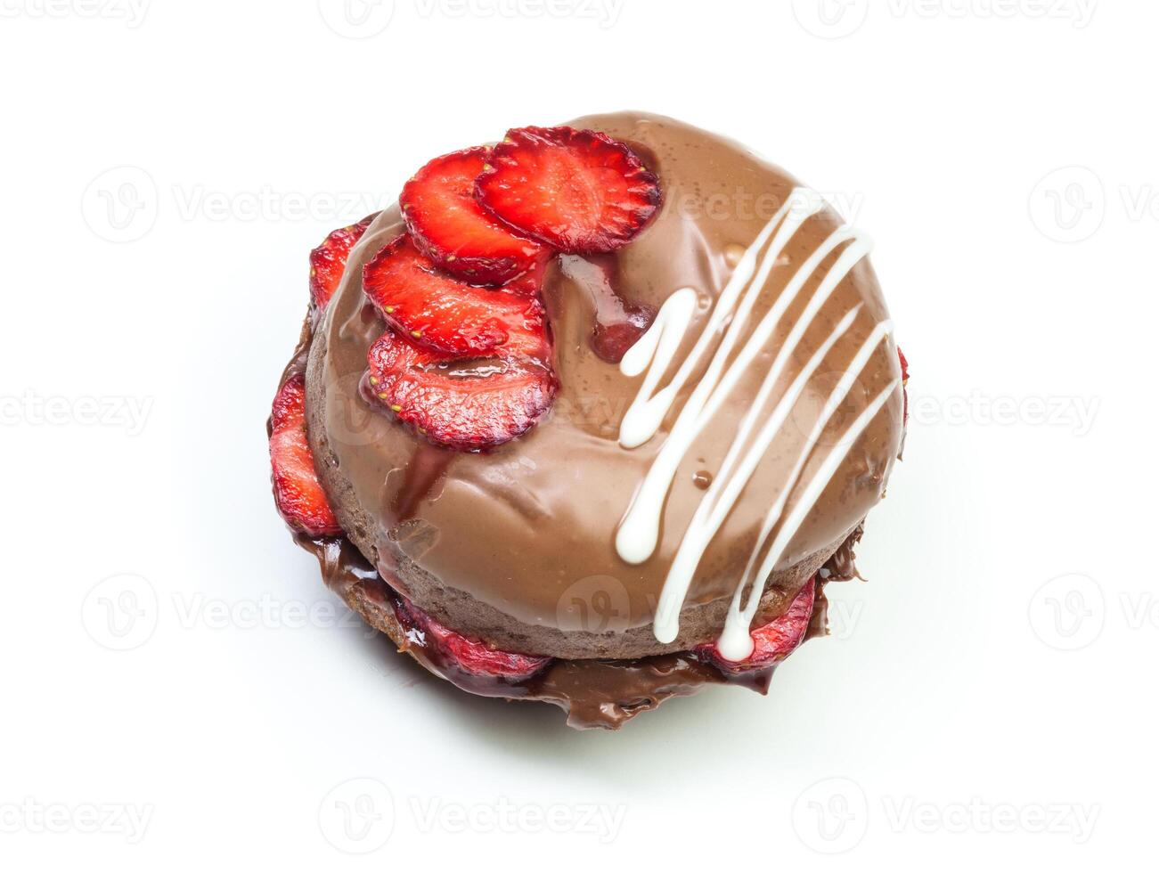various donuts on white background photo
