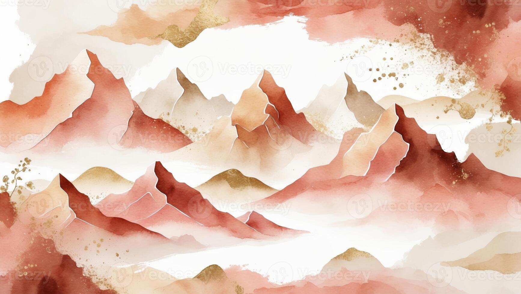Abstract mountain landscape with warm colors and soft textures in a serene, artistic style photo