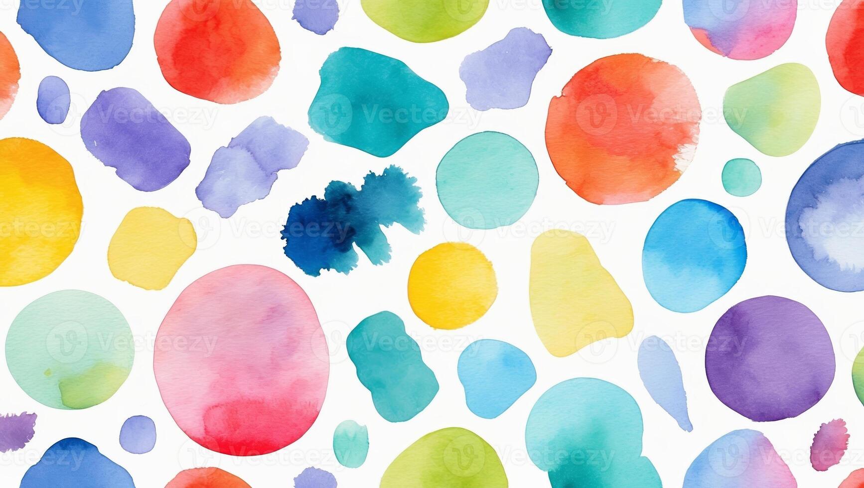 Colorful watercolor patterns create a vibrant and abstract background of circles and shapes photo
